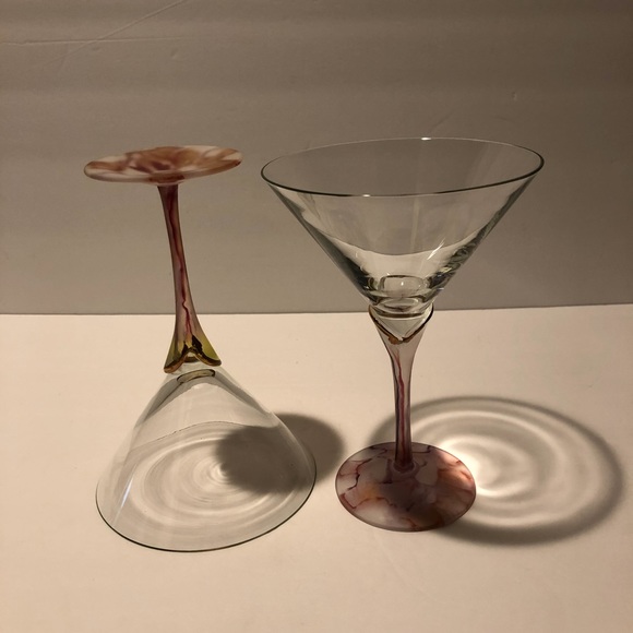 Vintage Dining Vtg Painted Y Pedestal Margarita Glasses